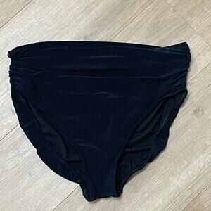 MagicSuit Solid Shirred Brief Swim Bottom Black Size 18 Swimwear Bikini Bottom